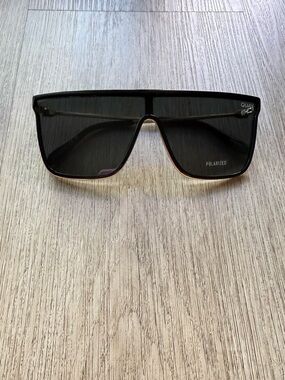 quay australia nightfall remixed black polarized shield sunglasses eyewear NEW